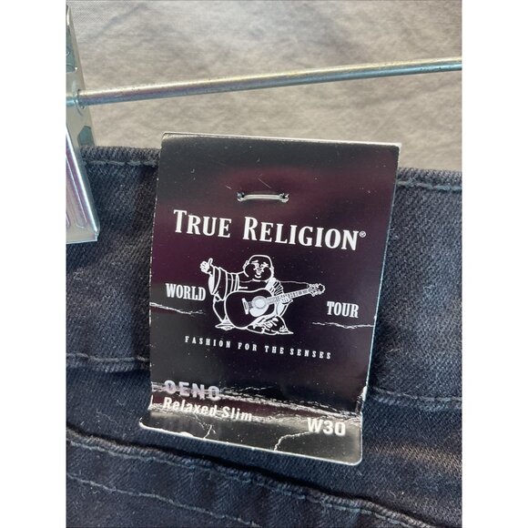 True Religion Geno Relaxed Slim Jeans Men's 30 30x34 Black NWT - Picture 5 of 10